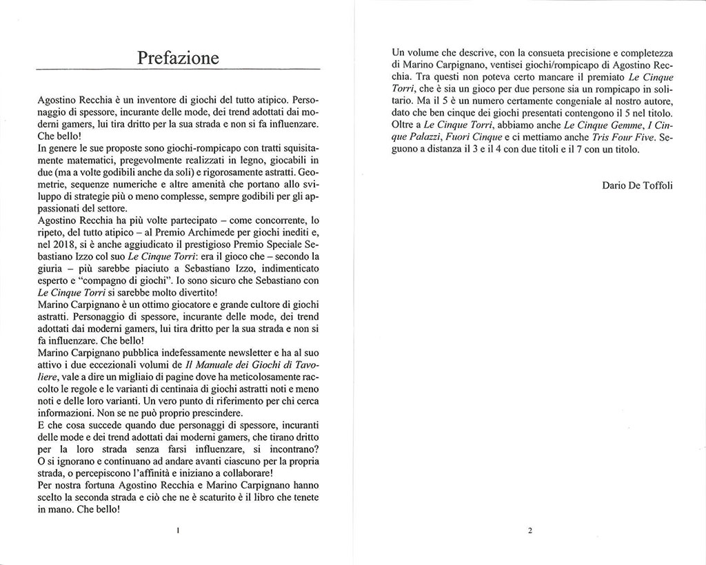 Nuovi giochi di tavoliere - Prefazione